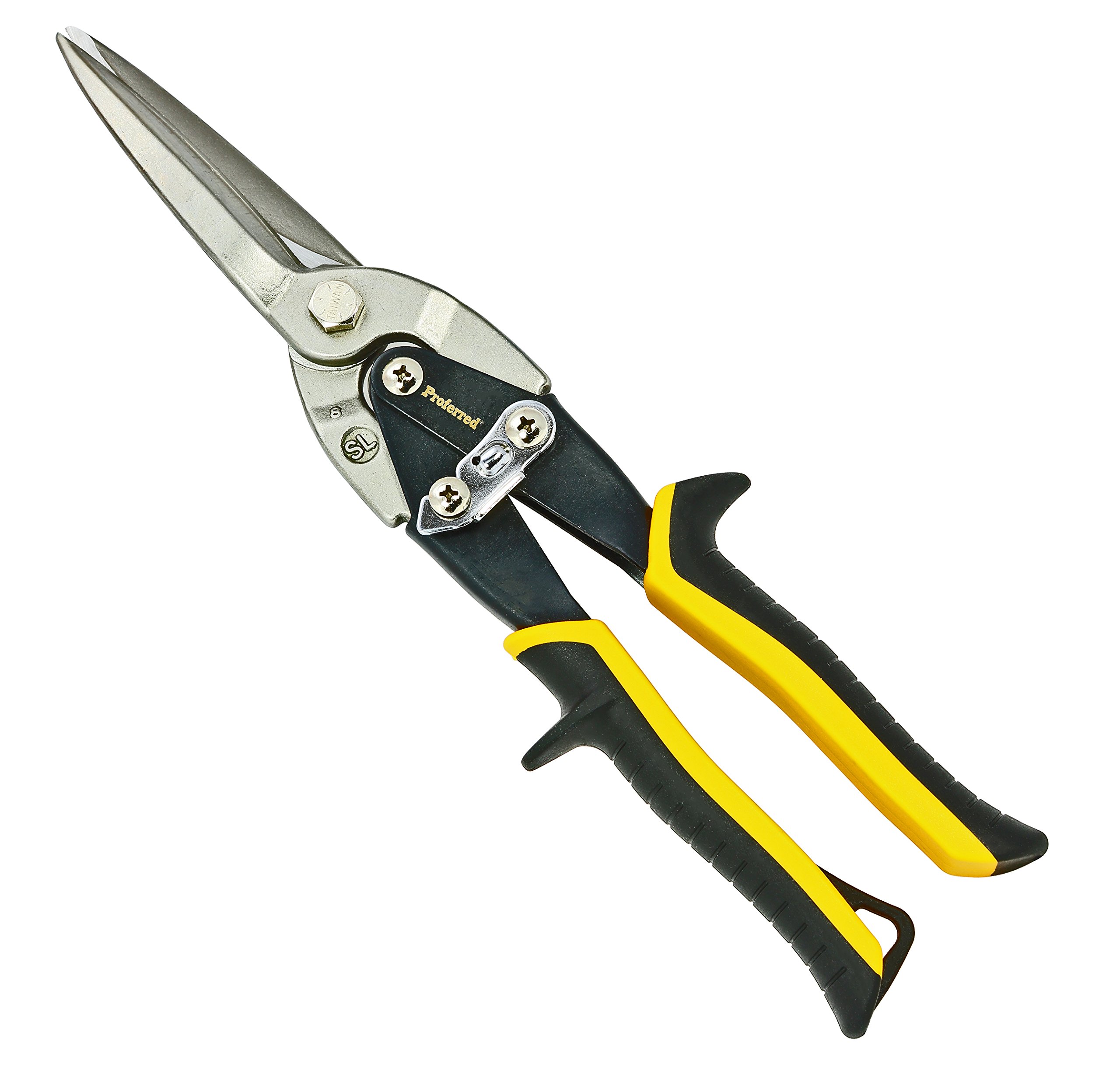 Proferred T02005 Aviation Snips, TPR Grip, Long Cut, Yellow/Black