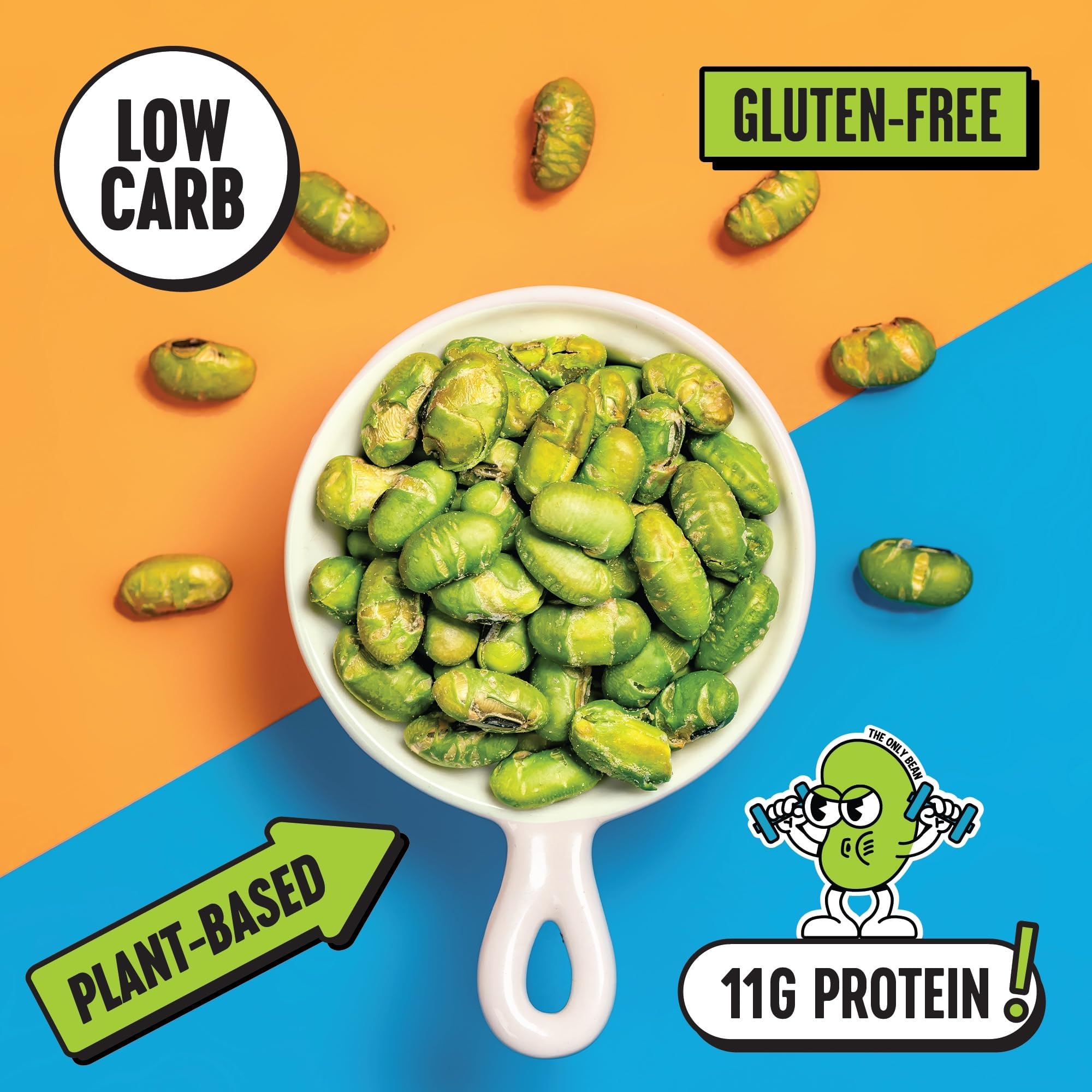 The Only Bean High Protein Snacks, Healthy Office Snacks, Healthy Snacks for Adults and Kids for Lunch, Vegan, Low Carb & Gluten Free - Edamame Beans Snack, Variety Pack - 0.9oz (Pack of 45) - 4