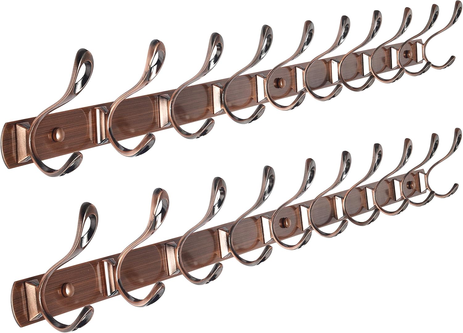 Dseap Wall Mounted Coat Rack 16" Hole Spacing, 375/8" Long, 10Hooks, Heavy Duty