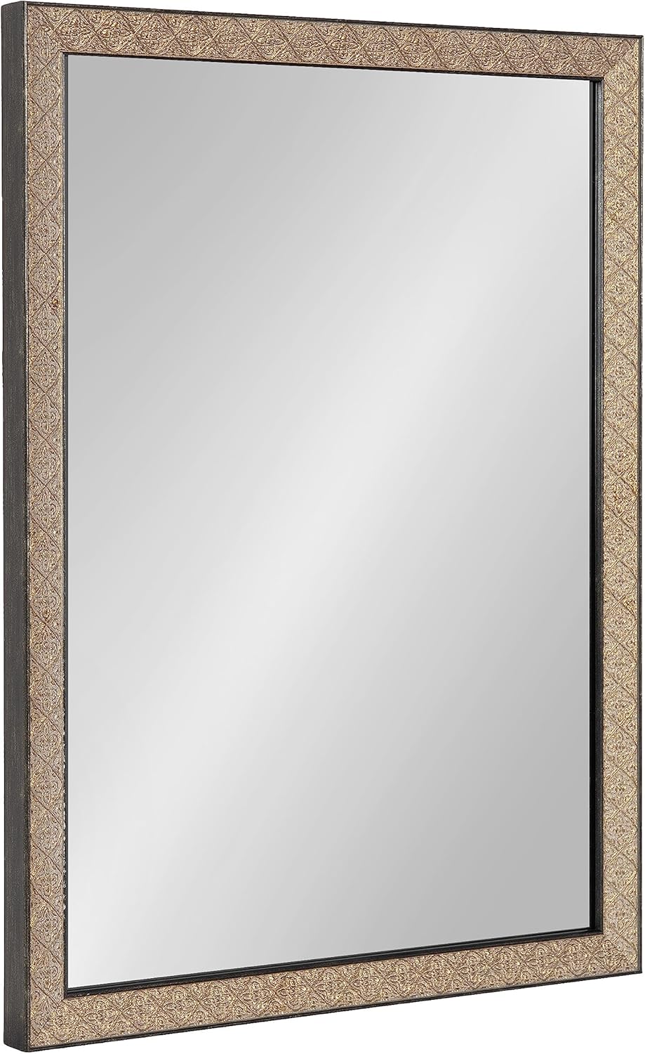 Kate and Laurel Soniva Traditional Rectangular Wall Mirror, 18 x 24, Gold, Global Framed Rectangle Vanity Mirror for Use as Bathroom Mirror for Over Sink or Refined Entryway Mirror