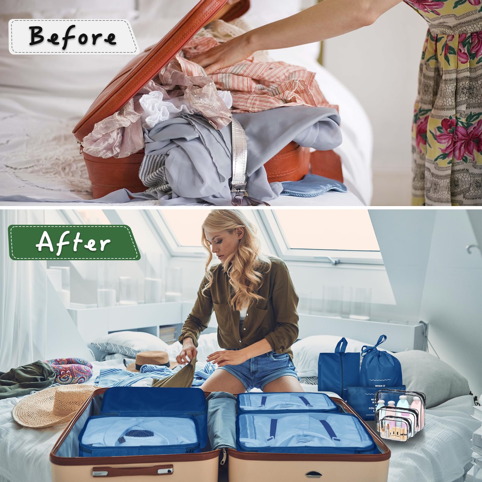 Set Valigie Set Organizer Valigia 10 Pezzi Cubi Da Viaggio