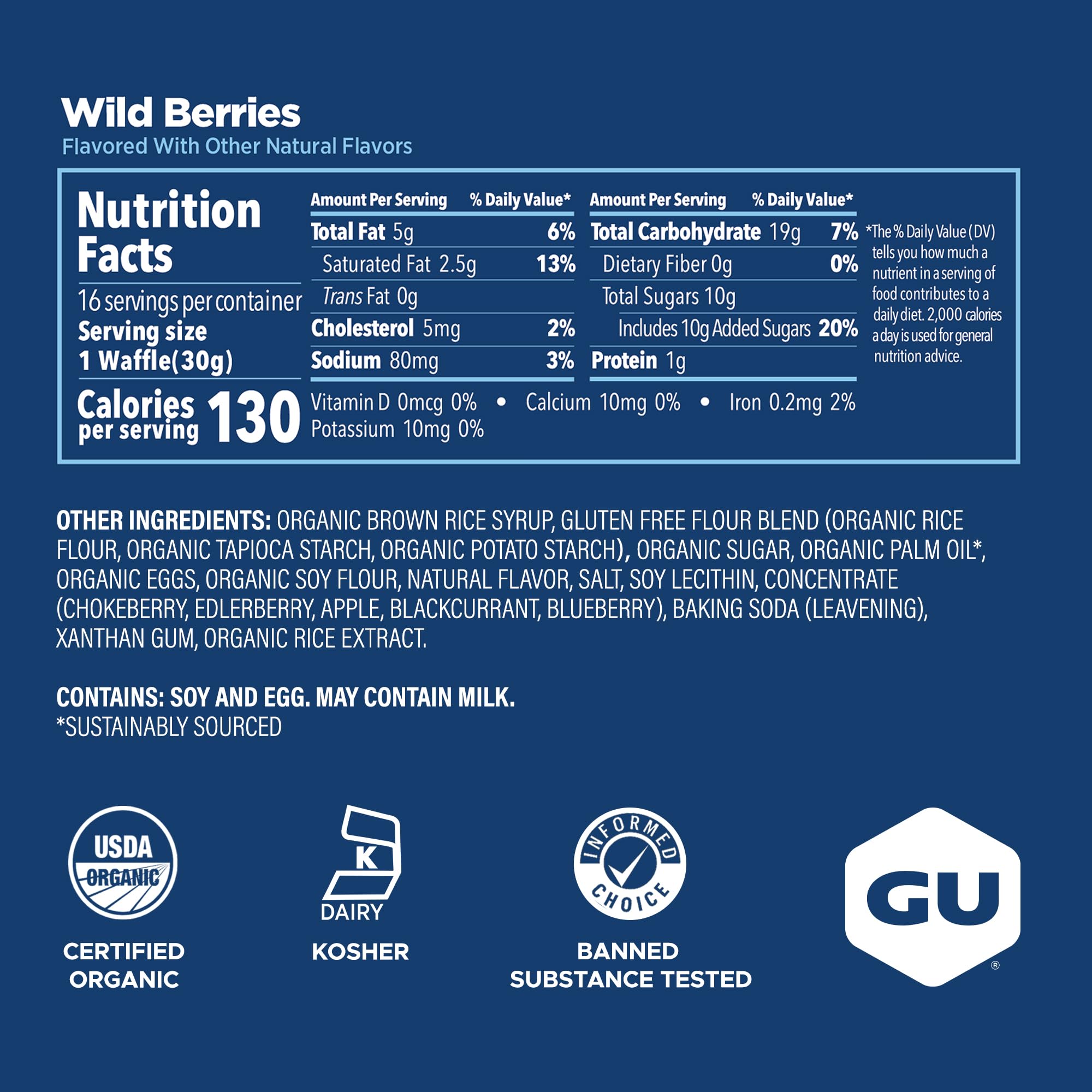 GU Energy Stroopwafel Wild Berry Sports Nutrition Waffle, Caffeine-Free, Gluten-Free, and Kosher dairy On-the-Go Energy for Any Workout, 16 Count — Amazon image 2