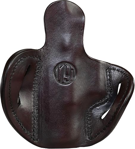 Miniatura 12 de 1791 GUNLEATHER Optic Ready - Funda OWB CCW G19 - Funda de cuero para pistola de mano derecha para cinturones, compatible con Glock 19, 23, 27