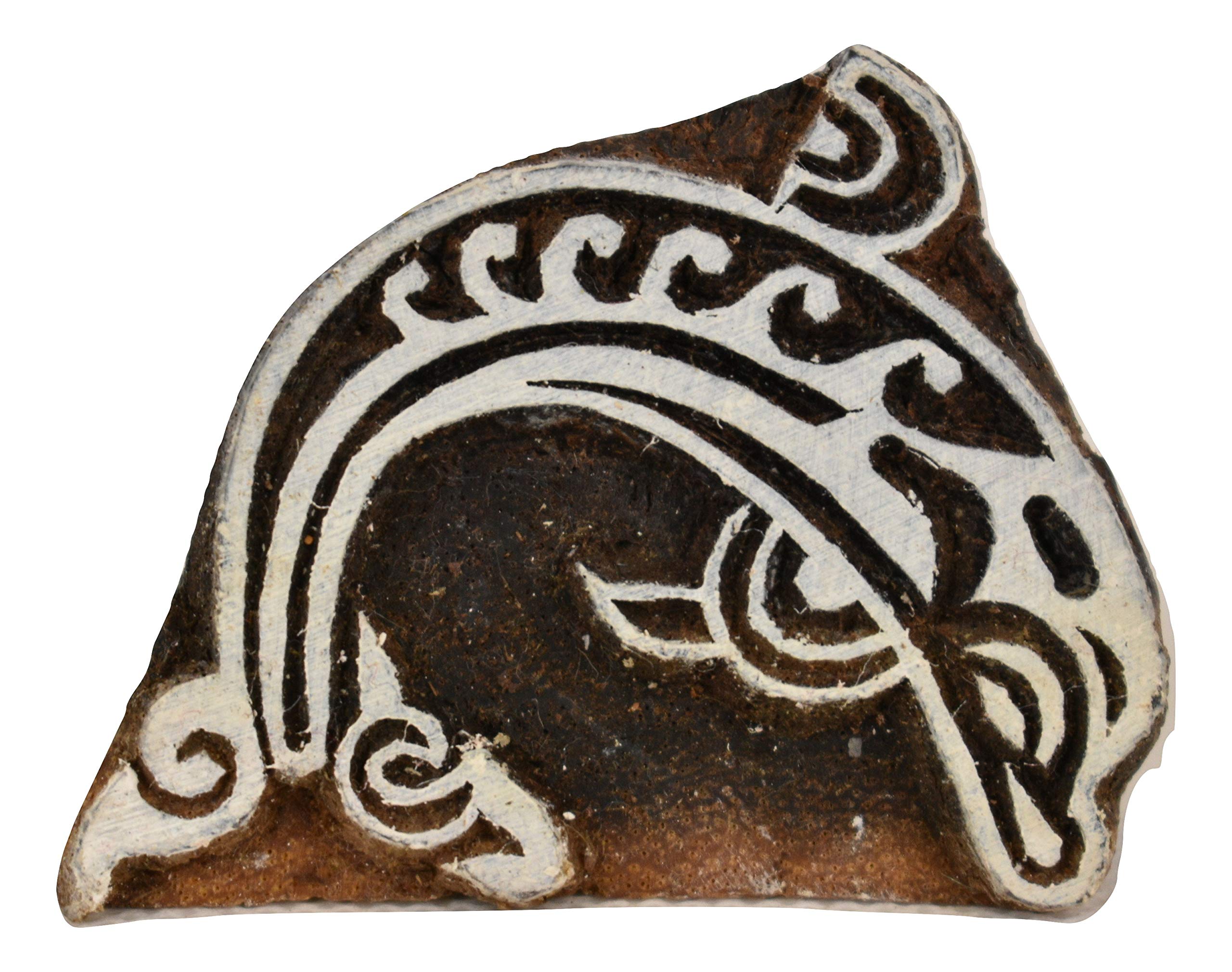 Pilgrims Fair Trade Dolphin Seaside Shaped Indian Hand Carved Wooden Printing Block Stamp