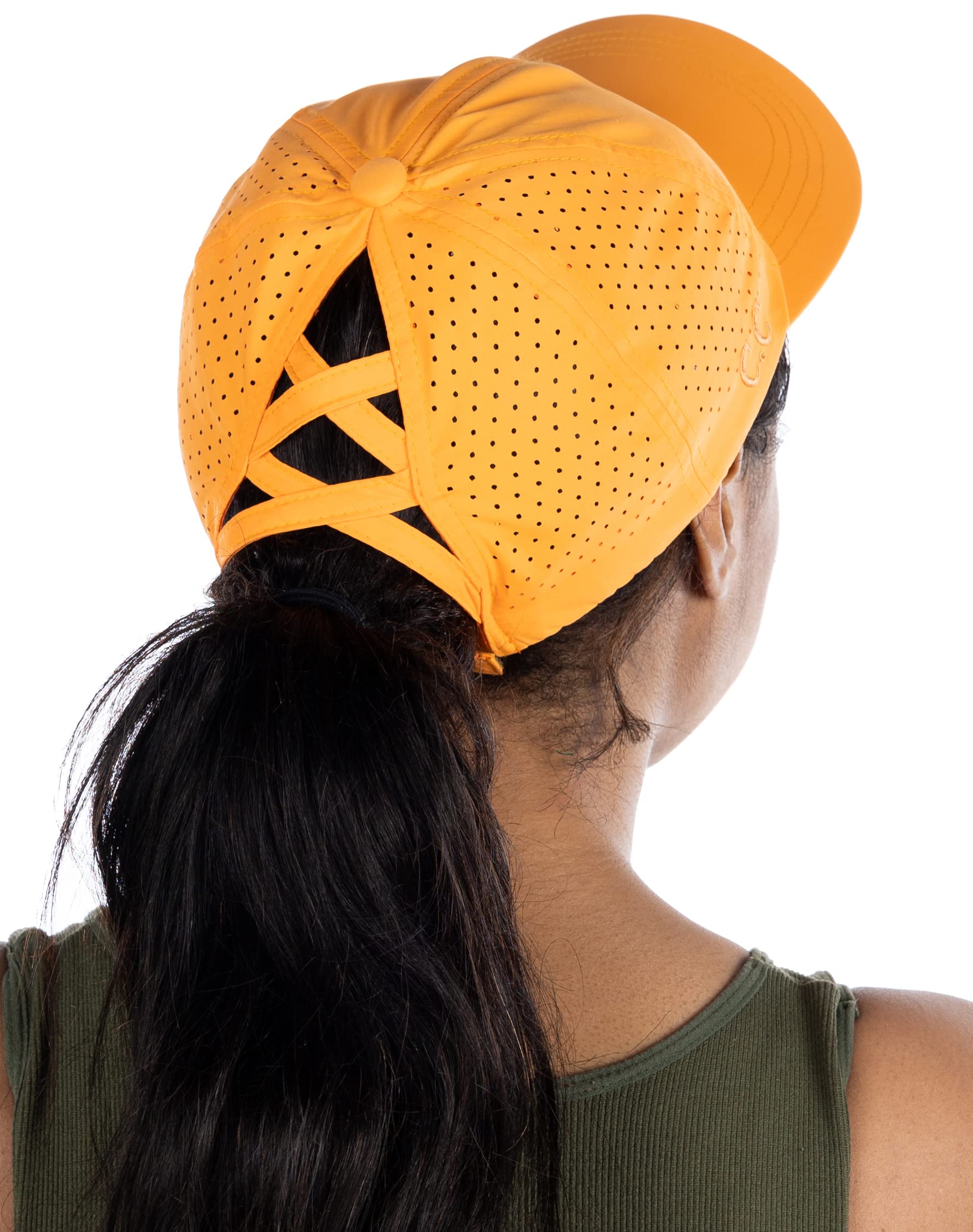 Funky Junque Ponytail Hat for Women - Baseball Cap with Adjustable Fit & High Pony Tail Criss Cross Back for Everyday Wear