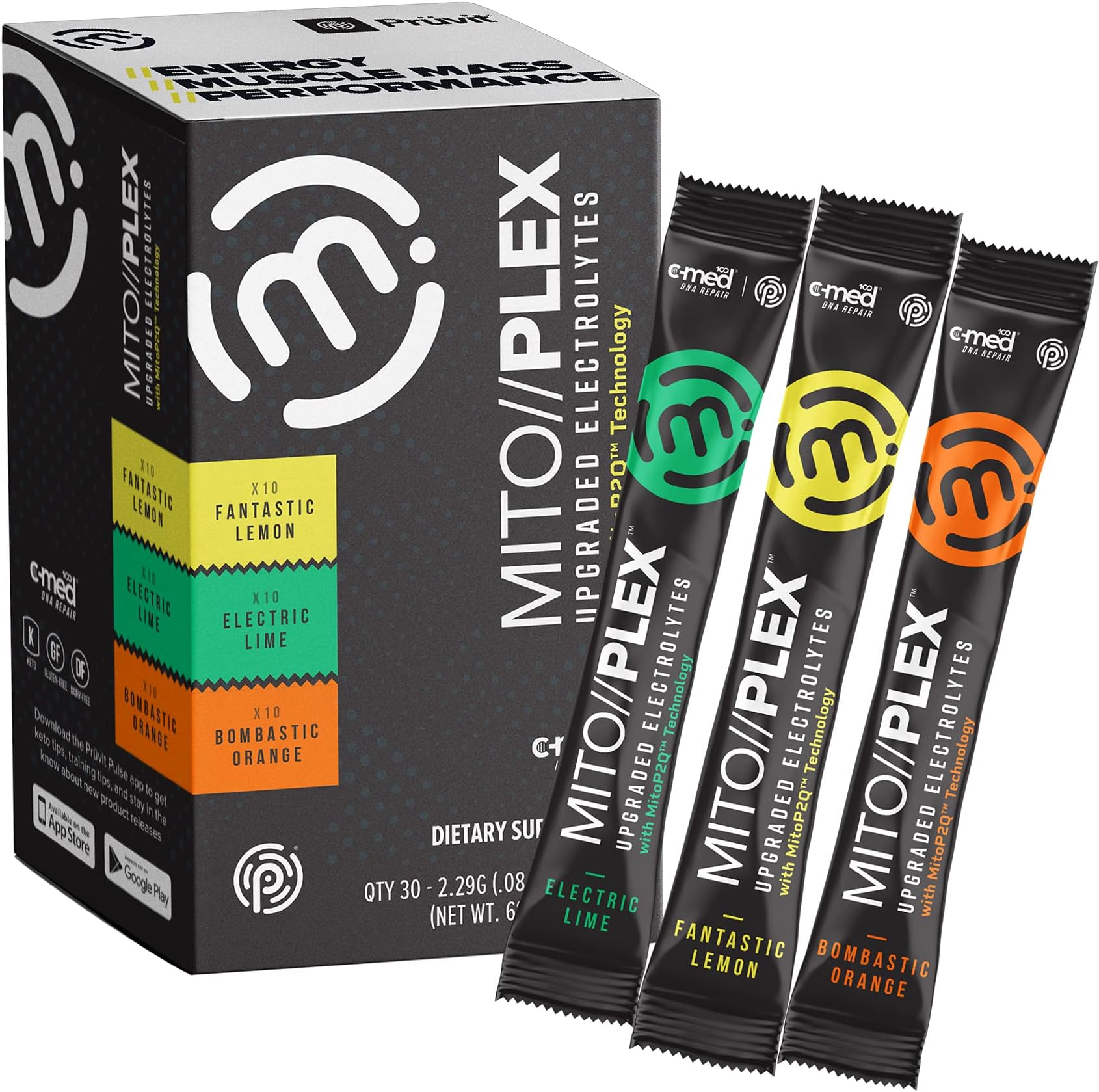 MITO//PLEX® Citrus Pack Upgraded Electrolytes with MitoP2Q Technology – with Pure Therapeutic Ketones for Bones Growth, Energy Boost, and Immune System