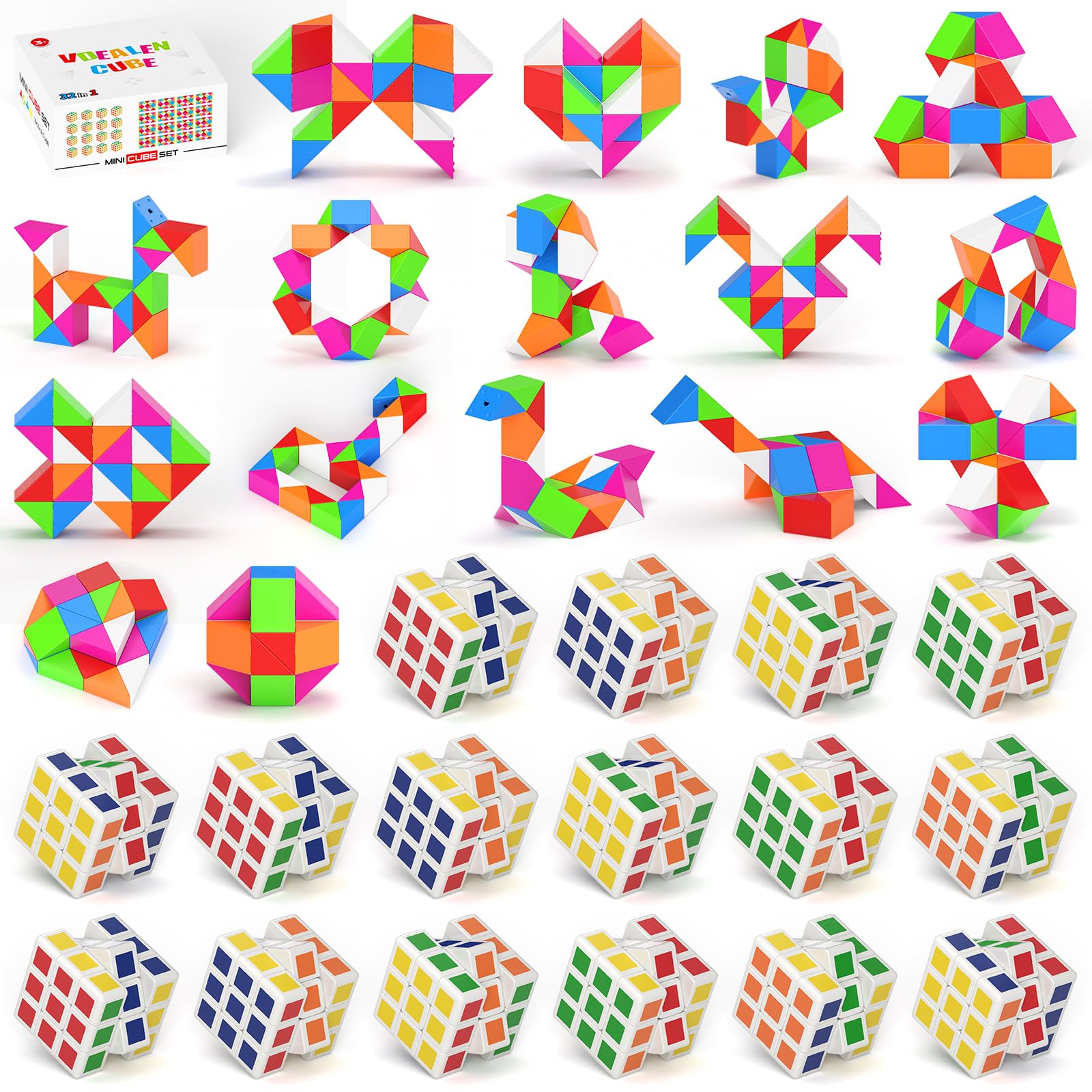 Amazon.com: Vdealen 32 Pack Mini Cube&Fidget Snake Cube Puzzle