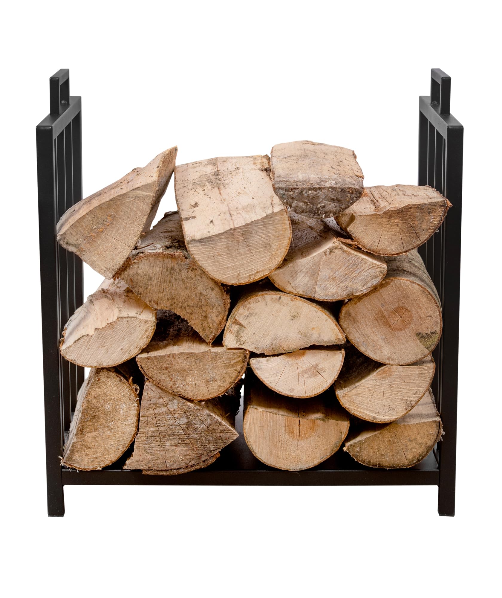 Cesto per Legna da Ardere per Interni - Porta Ceppi in Metallo - 51x37x53cm - Nero, Verniciato a Polvere, Resistente Alla Corrosione - Pronto All'uso, Non Necessita di Montaggio - MODERNO