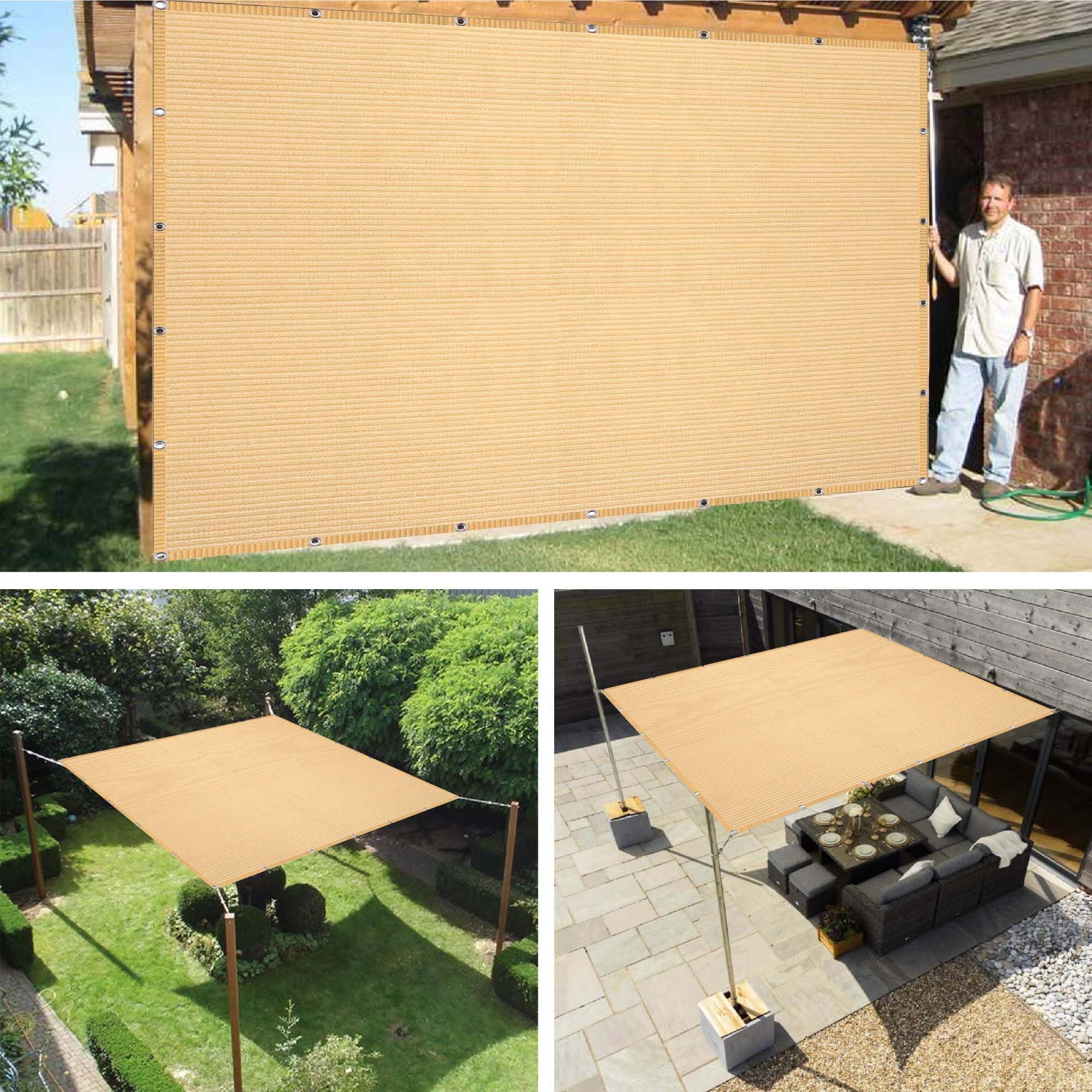 Prostokątny Żagiel 205 x 240 cm Z Linami Napinającymi Shade Cloth Balkon Odporny Na Rozdarcia Do Ogrodu Patio Na Zewnątrz Balkon, Kolor kremowy