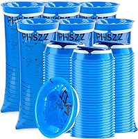 Vista 7 de Paquete de 40 bolsas de vómito desechables, resistentes a fugas, bolsa portátil azul para vómitos, 33.8 fl oz Emesis Vomit, vómito para vómito