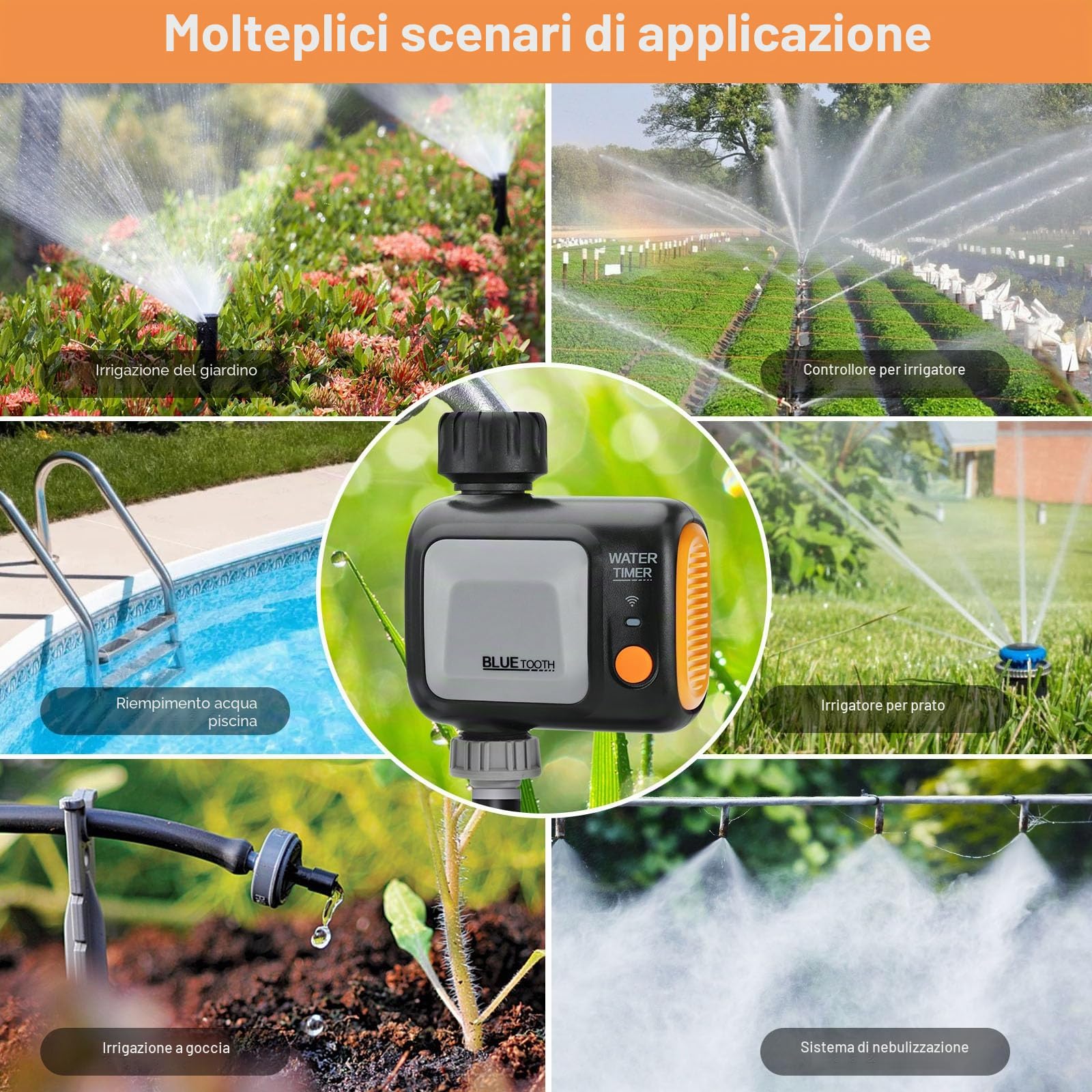 johgee computer di irrigazione wifi con hub WiFi, controllo automatico intelligente per irrigazione giardino con app/Alexa, Google Assistant, per serra da giardino