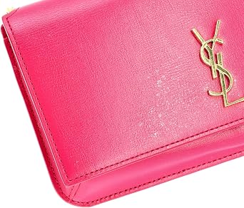 Saint Laurent, Pre-Loved Classic Monogram Phone Holder Shoulder Bag Leather, Pink