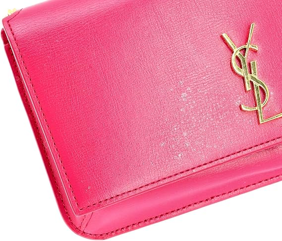 Saint Laurent, Pre-Loved Classic Monogram Phone Holder Shoulder Bag Leather, Pink