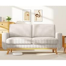 Vesgantti 172cm Loveseat Sofa Light Grey, Comfy Corduroy Couch with Spring Cushion, 2 Seater Sofa with Solid Wood, Sofa Couch with Deep Seat, Sofa for Bedroom, Loveseat for Living Room, Office Couch