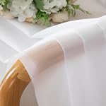 OWENIE Rideaux à courte portée 30 Pouces 2 Ensemble de panneaux, Rideaux de cuisine Tiers Filtrage de lumière Rod Pocket Cafe Rideau pour salle de bain petite demi-fenêtre, 42 en W x 30 en L, blanc