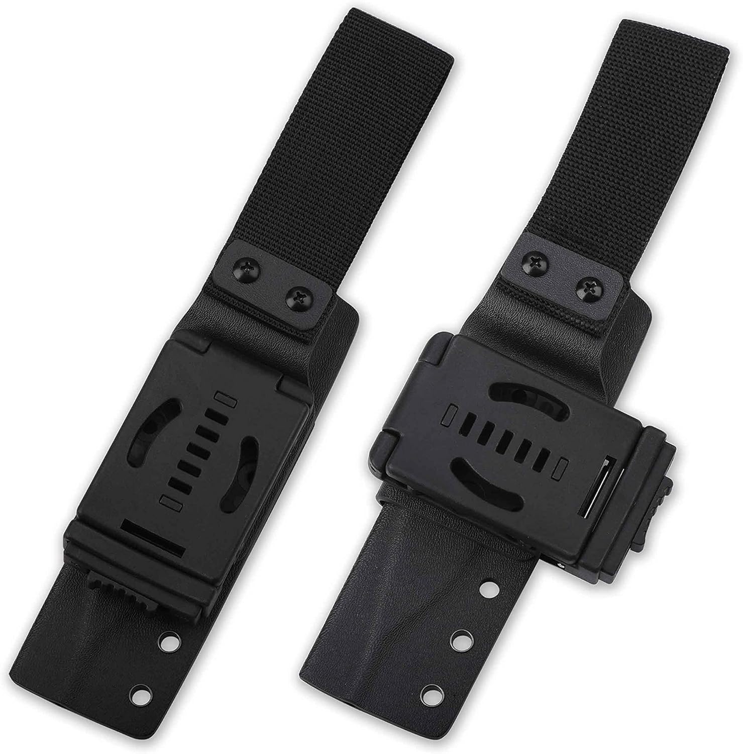 QSP Bison Fixed Blade Knife, 4.5'' D2 Satin Blade Camping Knives with Kydex Sheath, Denim Micarta Handle EDC Knife for Outdoor, Hiking, Survival, Hunting