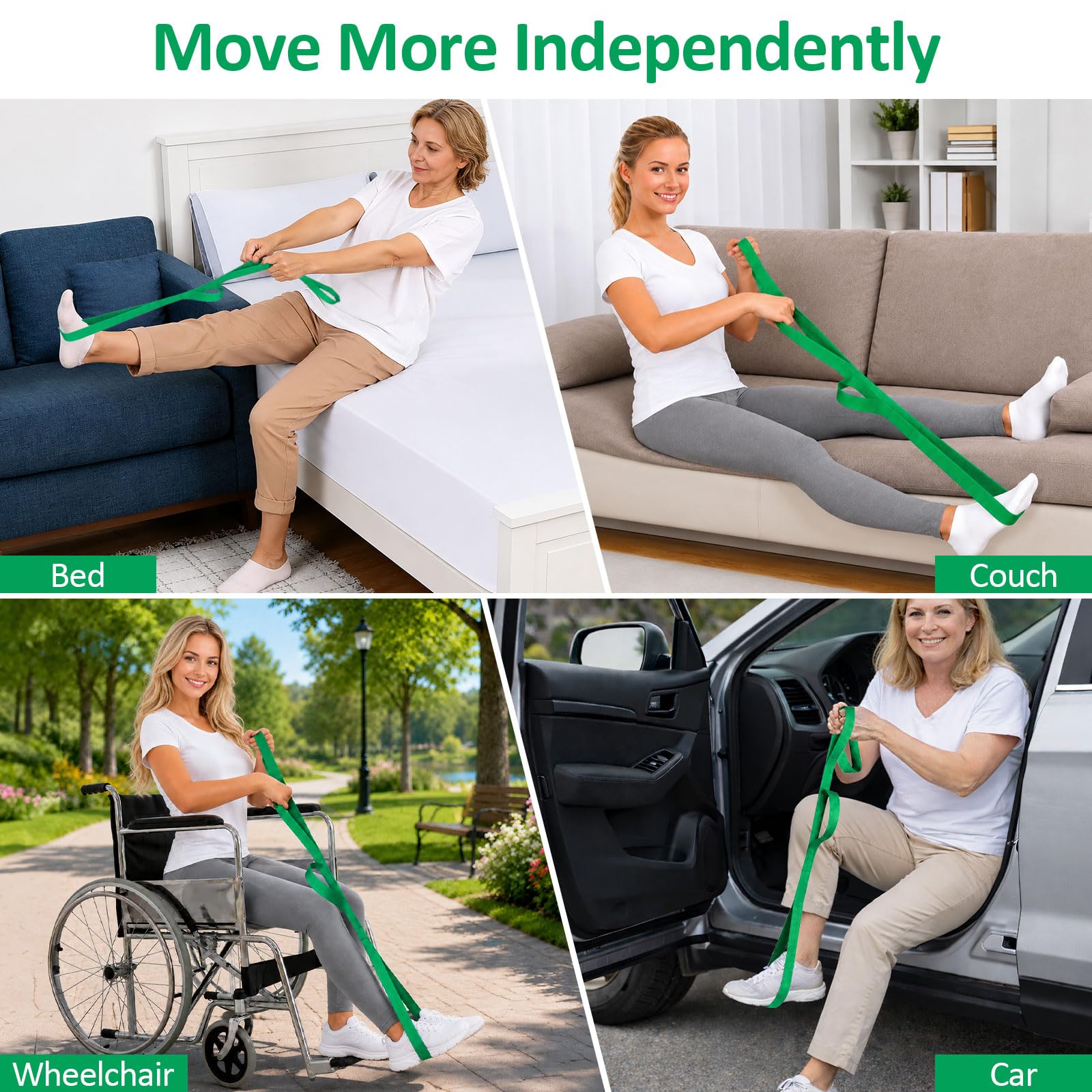 45" Leg Lifter Strap After Knee Surgery Hip Replacement with Multi Loops — Amazon image 6