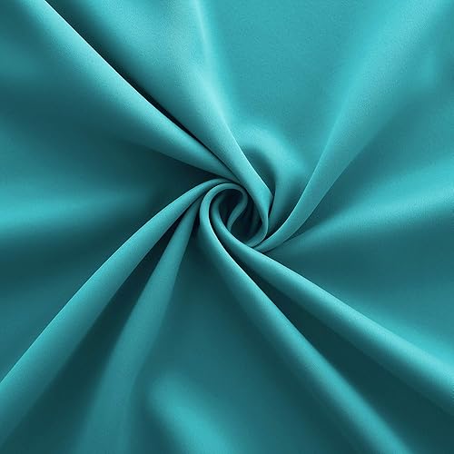 Miniatura 4 de KOUFALL Cortinas transparentes con ojales de 84 pulgadas y cortinas opacas de oscurecimiento de habitación verde azulado para sala de estar y