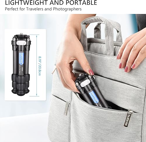 Miniatura 8 de ARTCISE Trípode de fibra de carbono - Escritorio portátil compacto ligero para cámara DSLR videocámara, carga máxima de 22 libras/22.0 lbs