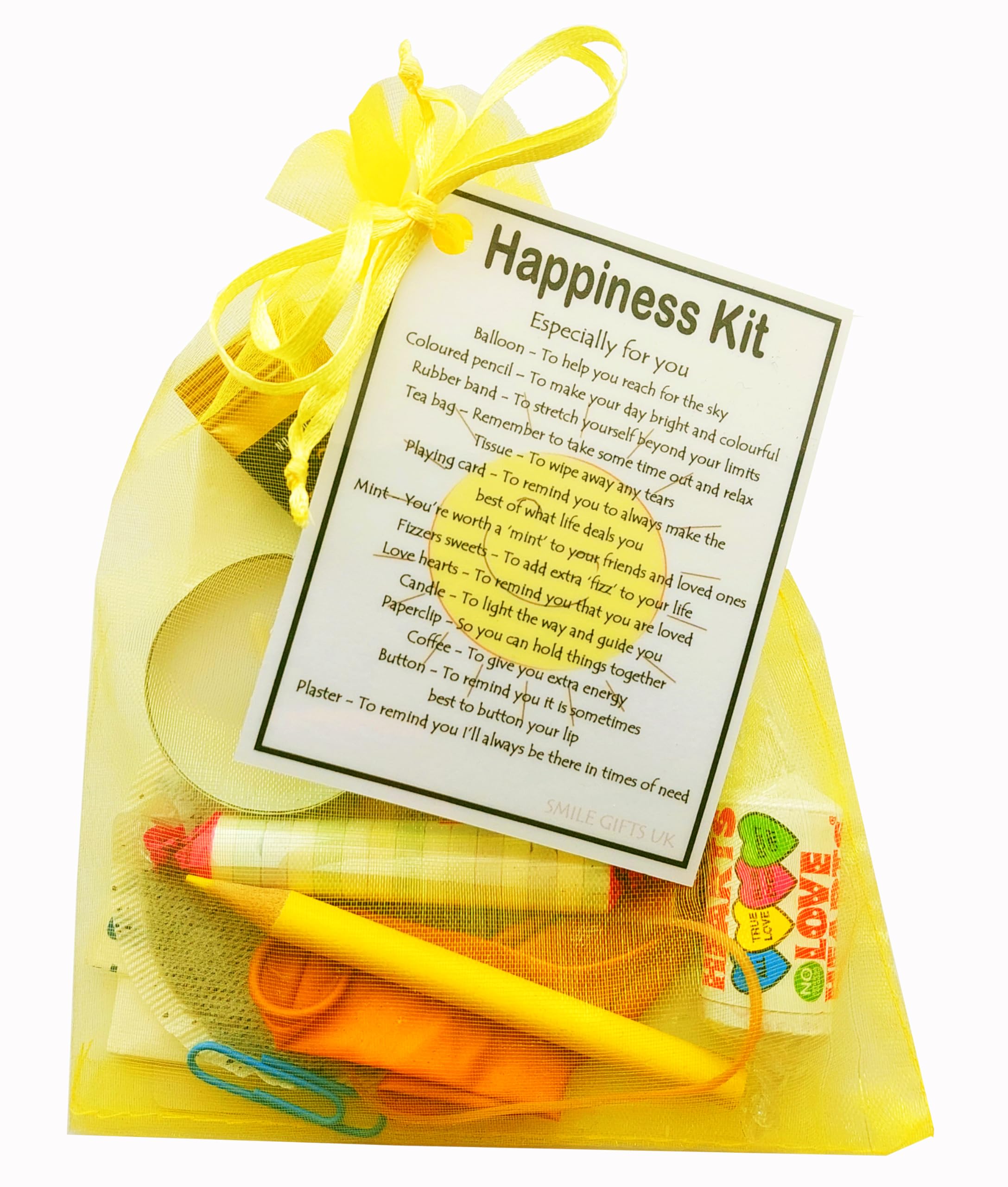 Smile Gifts Uk Yellow Happiness Survival Kit Cheer Up Gift (Great Mini Novelty Happiness Gift To Cheer Up A Friend Or Loved One)