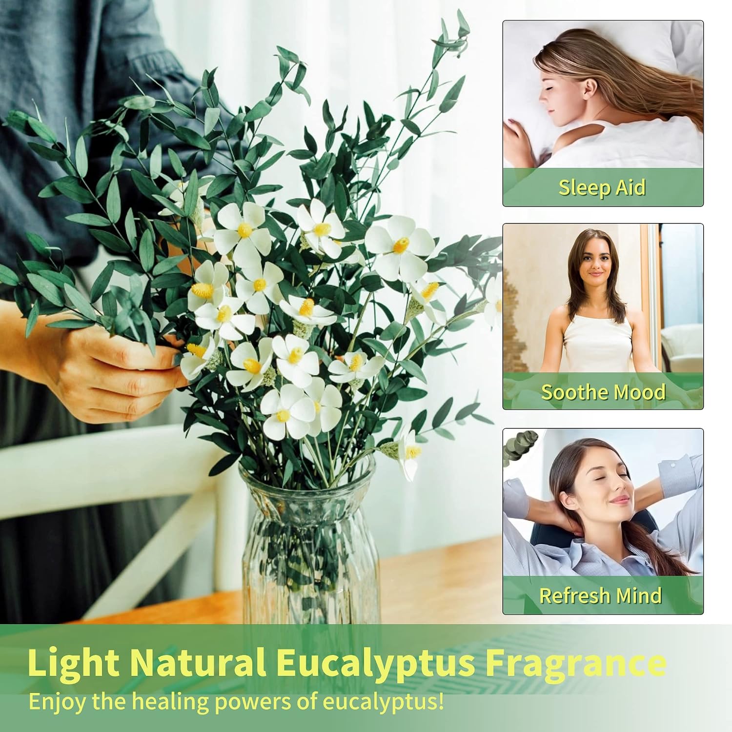 40+ Dried Eucalyptus Stems Real for Shower, 15-25 PCS 17'' 8OZ Preserved Fresh Eucalyptus Plant Live Green Leaves, Dry Eucalyptus Branches Greenery Bundle for Arrangement, Wedding, Home Decor (Large)