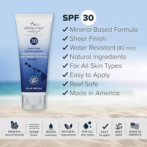 Miniatura 2 de Absolutely Natural Protector solar vegano SPF 30  Piel radiante, seguro para arrecifes y listo para la aventura  Antioxidantes y vitamina E
