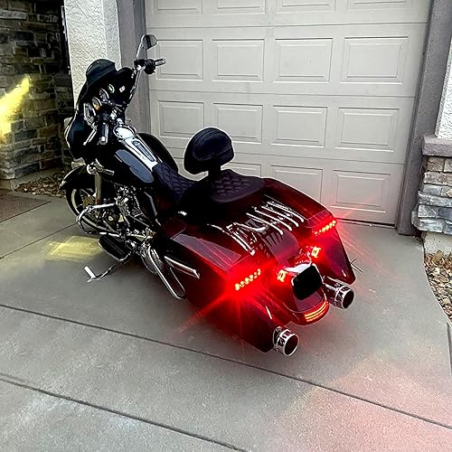 Miniatura 6 de JMTBNO Alforja de carcasa trasera para freno de marcha trasera, luz LED Len para Touring Street Road Glide CVO Electra Glide Ultra Classic Ultra