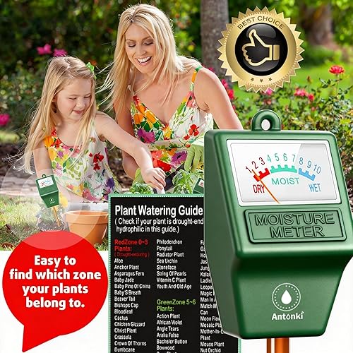Miniatura 5 de Antonki Paquete de 2 medidores de humedad del suelo, medidor de agua para plantas de jardinería, agricultura, probador de suelo, sensor higrómetro