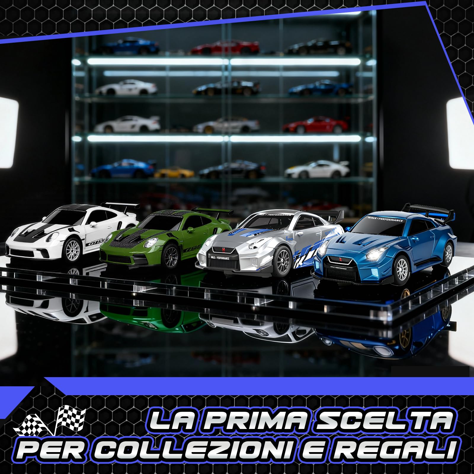 YOOHBERRYS RC Auto Drift Pro, 1:43 Macchina Telecomandata Drift, Mini Drift Car, Micro Macchina Telecomandata con Giroscopi, Luce LED, 15km/h, Auto Giocattolo per Bambini di 15 Anni (Blu)