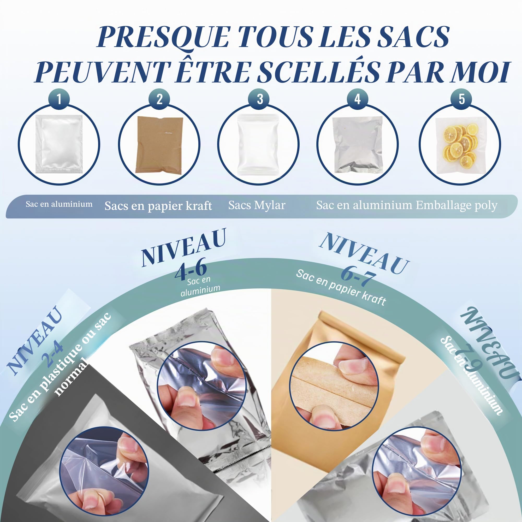 Hanchen Machine à sceller les sacs en plastique avec cutter pour sacs en Mylar en papier kraft 220 V (500 mm)