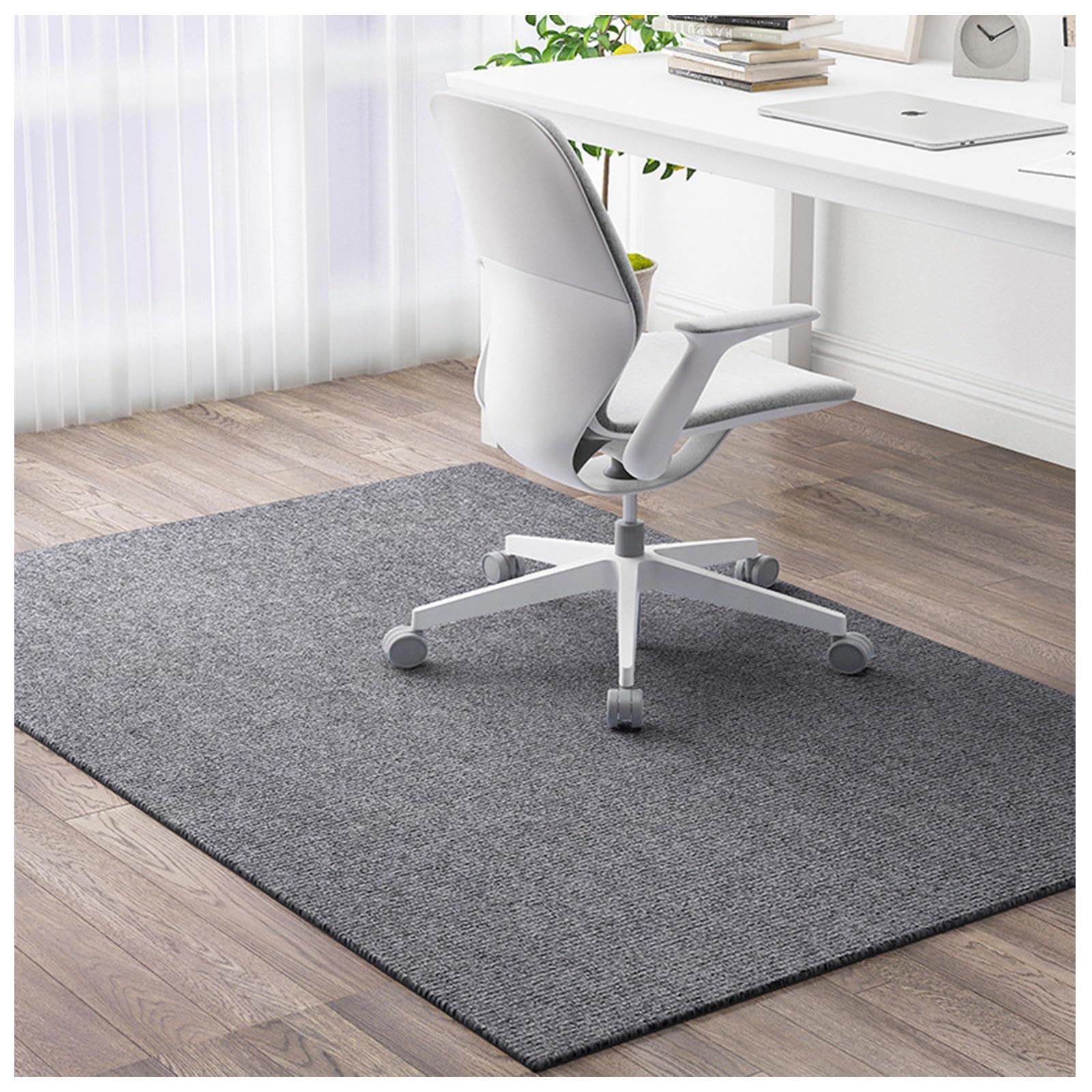 Tapis Bureau Sol Revêtement antidérapant,Matériau Résistant, Tapis Gaming Sol Tapis Chaise Protège Les Sols, pour Gaming et Le Travail,Gray-120×150cm