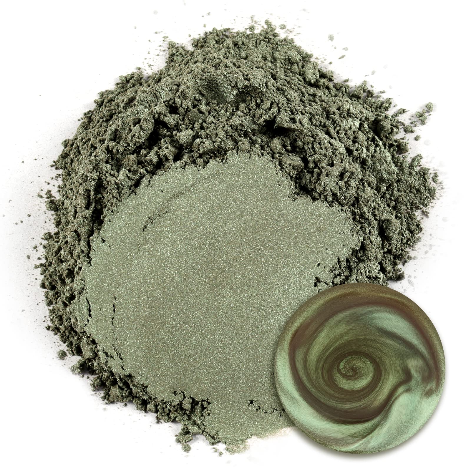 Ceya Mica Polvere 5.3oz/ 150g Verde Oliva Perlato Pigmento Polvere per Epoxy, Rullo, Bomba da Bagno Slime, Tintura di Sapone, Slime, Candela, Resina Artigianato Pittura Gioielli Smalto