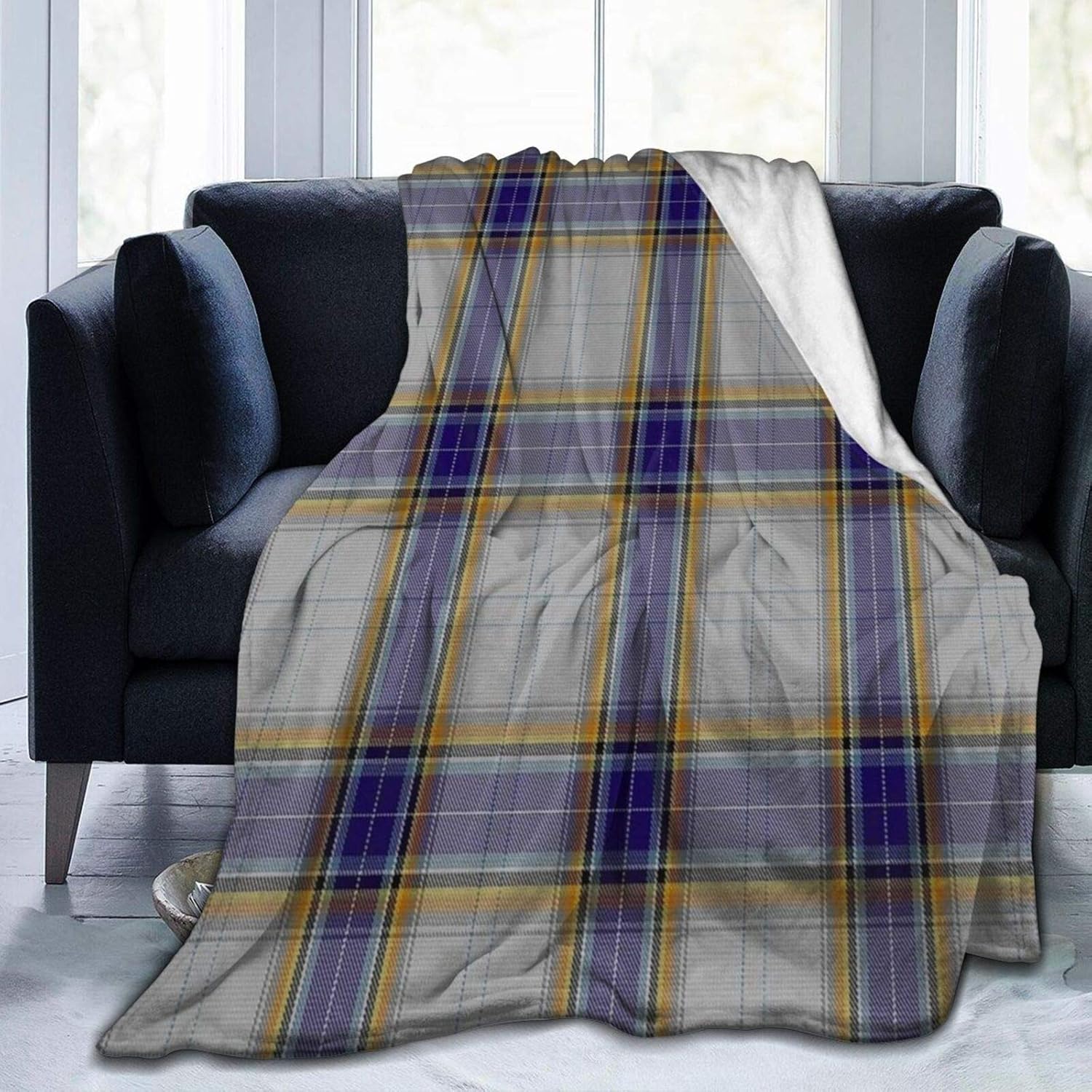 Amazon.co.jp ブランケット タータン Antarctic Tartan 多用途毛布 掛け毛布 フランネルフリース 大判 軽量