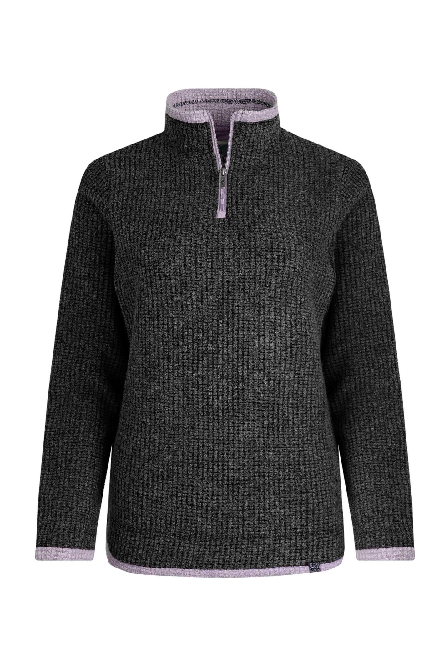 Weird Fish Beye 1/4 Zip Grid Fleece Jumper - Women's - Black - Fleece