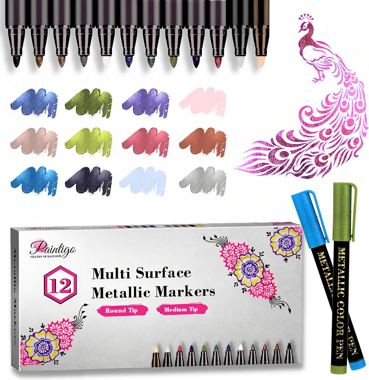 Metallic Marker Pens, Set of 12 Medium Point Spain Ubuy