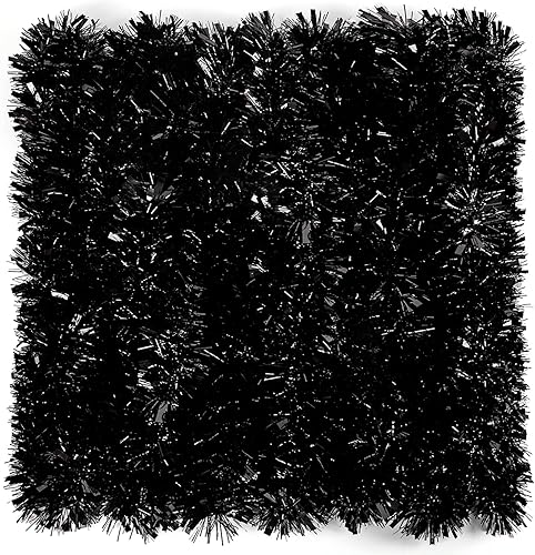 Miniatura 17 de FOIMAS Guirnalda de Navidad de oropel de 33 pies, guirnalda de Navidad metálica roja y verde con guirnalda colgante de copo de nieve para árbol de