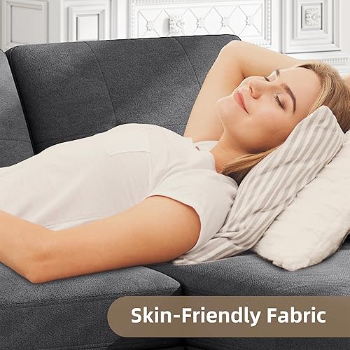 Miniatura 3 de Walsunny Sofás seccionales para sala de estar, sofá convertible en forma de U con diván doble, juego de sofá modular de 4 asientos para apartamento,