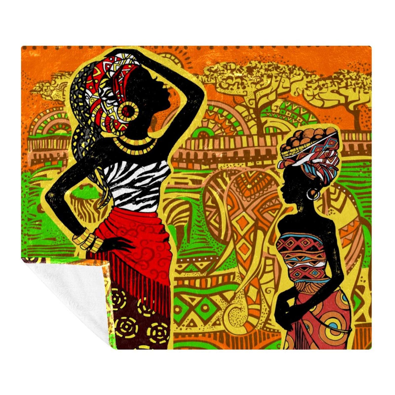 Couverture polaire africaine microfibres douce adulte enfant canapé lit 150x130cm