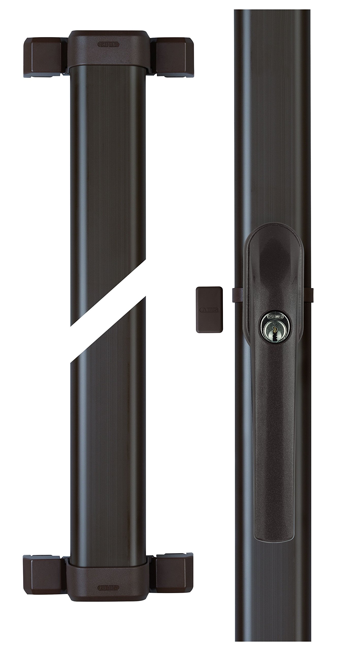 Abus 07434 FOS550A B AL0125 - Cierre de barra con alarma para ventana, color negro | Bloqueo de 2 puntos para plástico, aluminio y madera – Alarma de 110 dB – Nivel de seguridad 10 – hasta 3,10 m