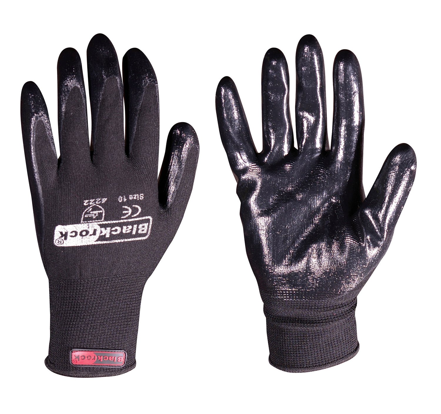 1 Pair Of Blackrock BLACK NITRILE Super Grip Glove Size 11 / XXL