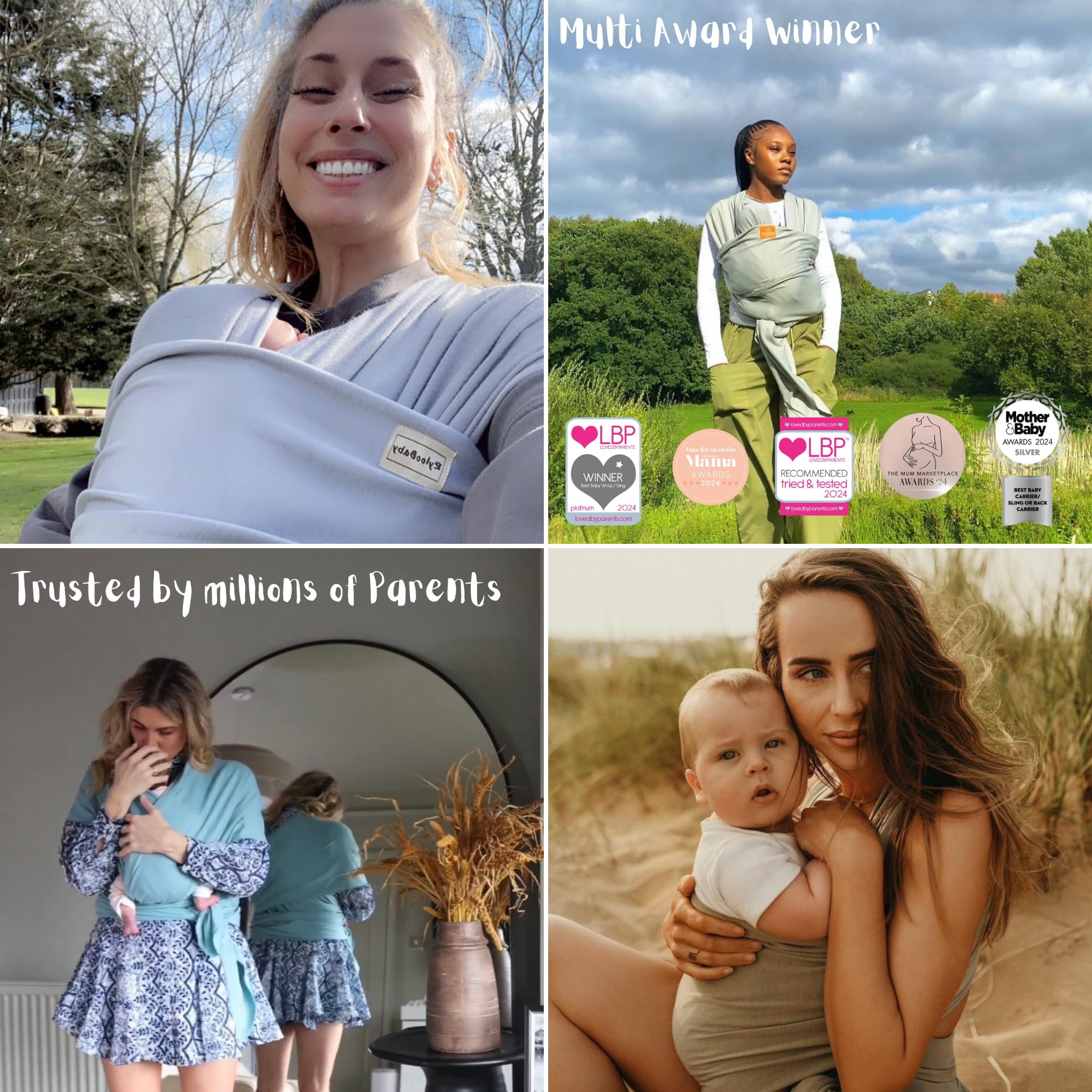 Baby Sling Wrap Newborn to Toddler Carrier, Stretchy Baby Wraps - Baby Sling Safety Tested, Hands-Free Baby Wrap Carrier, Newborn Sling - Baby Carrier — view 6