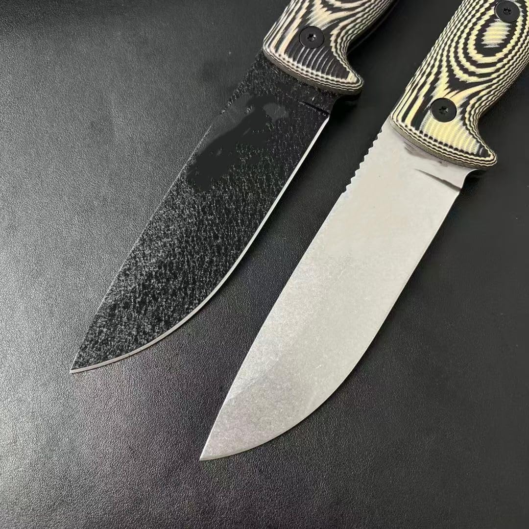 Feststehendes Messer, 1095 Kohlenstoffstahl, G10-Griff, 27,9 cm Gesamtlänge, Epoxidbeschichtung oder Stonewashed, mit Kydex-Scheide (A 02)