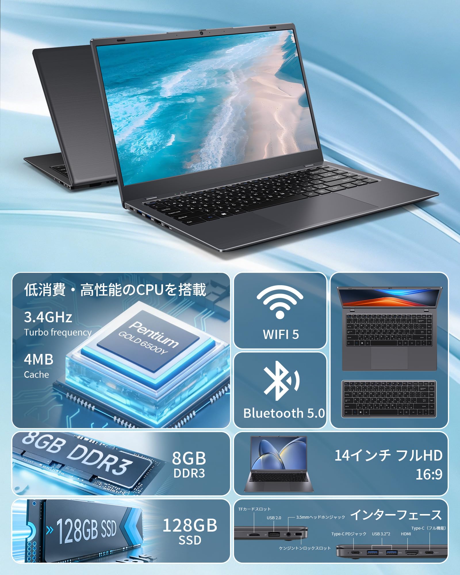 Amazon.co.jp: RNRUO ノートパソコン Office2024搭載 14インチ 8GB