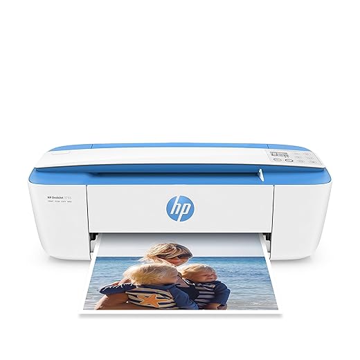 HP DeskJet 3755 Compact All-in-One Wireless Printer with Mobile Printing, HP Instant Ink & Amazon Dash Replenishment ready - Blue Accent (J9V90A) (Renewed)