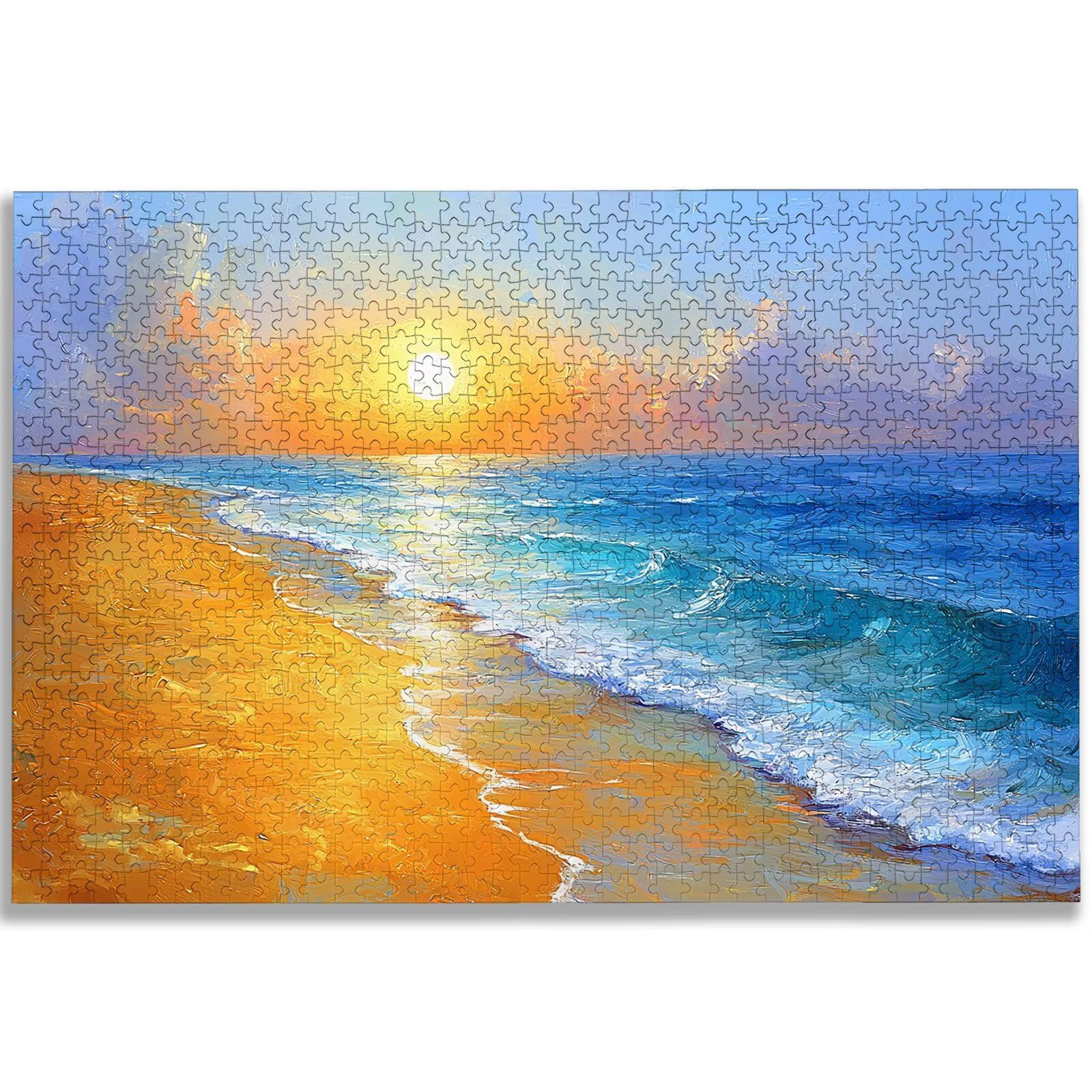 Puzzle 2000 elementów, plaża puzzle dla dorosłych, krajobraz, drewniane puzzle dla dorosłych, trudne puzzle, dla całej rodziny, drewniane puzzle do dekoracji pokoju, prezenty, -1772