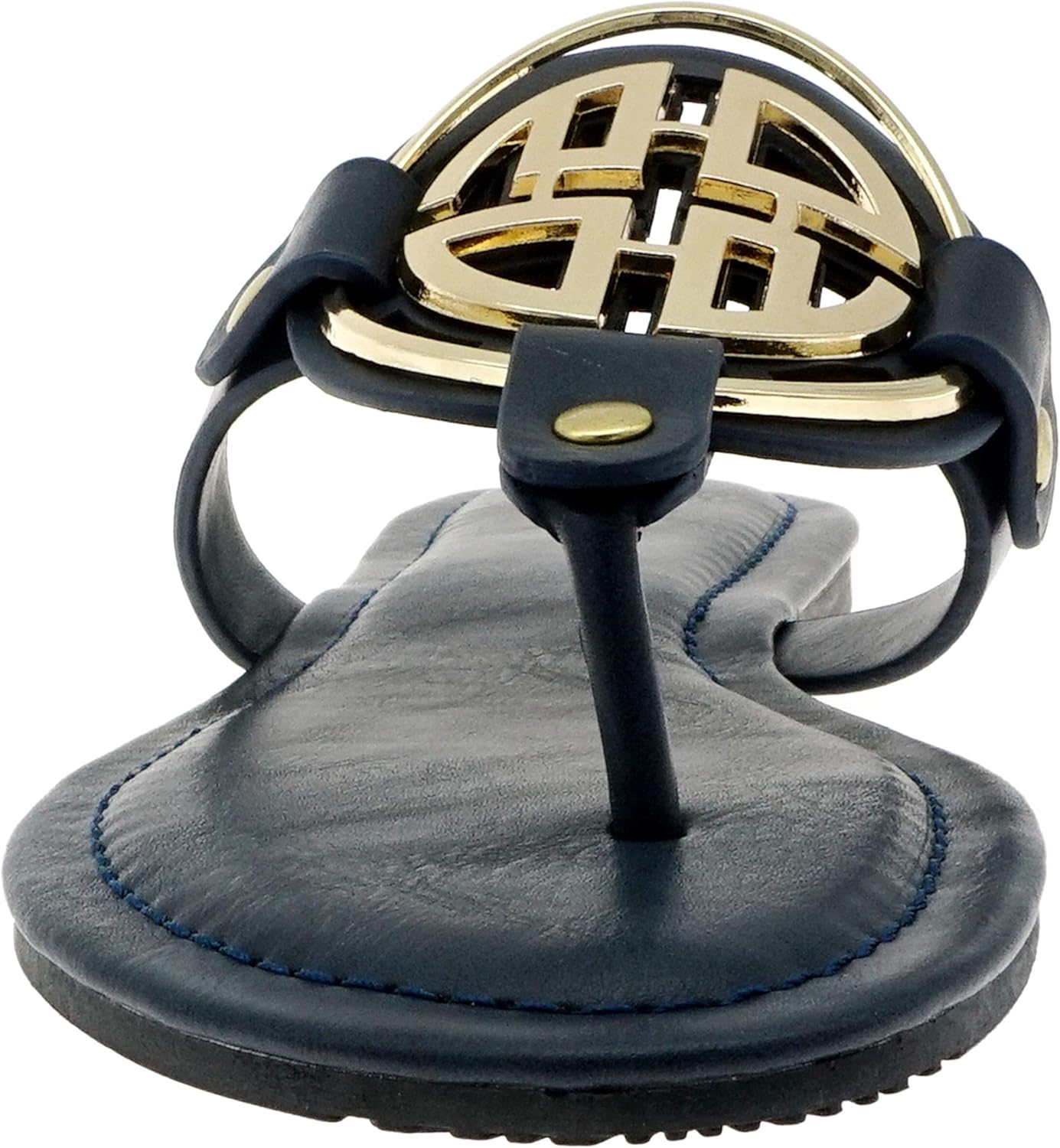 Pierre Dumas Women's Colored Flat Sandals 8.5 Limit-24 by PD Navy PU 6 - Image 2