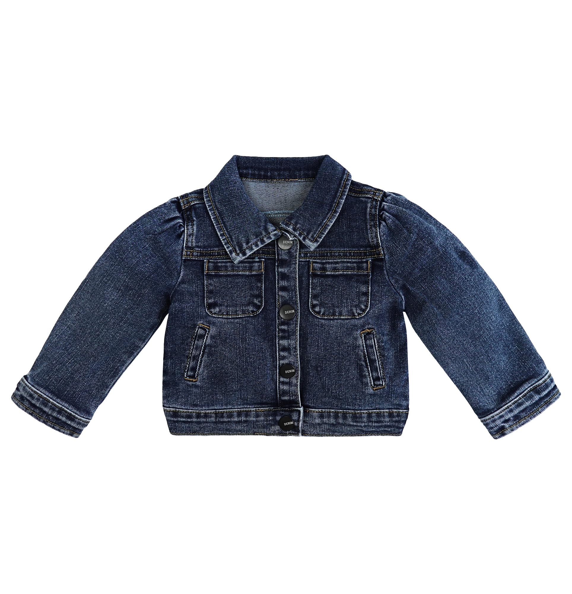 KIDSCOOL SPACE Baby Denim Jacket,Little Toddler Kids Simple Design Stretch Jean Coat
