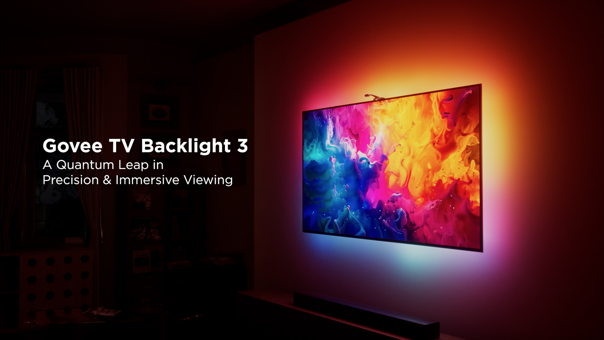 Image of Govee TV Backlight 3 with Dual 4MP Lens, TV Lights Sync to 55-65 Inch TVs | RGBWIC LED Strip Lights for Movie Night, Smart AI Color Filter, App & Voice Control, Compatible with Matter, 60LEDs /m, 11.8ft