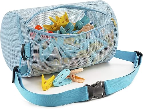 Miniatura 2 de MinYEE Bolsa de red con cremallera para tendedero, paquete de cintura de muchas maneras de usar, tela transpirable, gran apertura, gran capacidad,