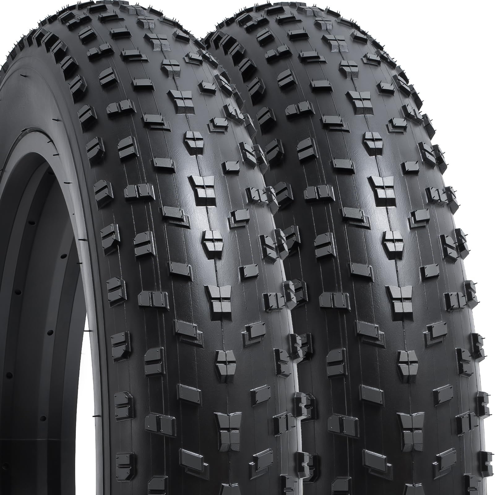 YunSCM 2Pcs 20 inch Fat Bike Tyres 20x4.0 Tires 100-406 Compatible with 20 x 4.0 Mountain/Gravel/Off Road/Road Bicycle Bike Tyre